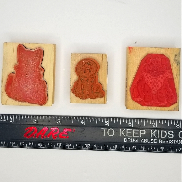 Insect/Bug and Animal Wooden Rubber Stamp Lot- Includes Nine Pieces - Picture 3 of 7